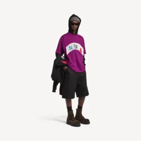 Pánské oversized tričko Balenciaga | NBA Collaboration ve fialové barvě