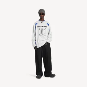 Pánské oversized tričko s dlouhým rukávem Balenciaga | NBA Collaboration v barvě bílá/vícebarevná