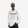 Pánské oversized tričko s dlouhým rukávem Balenciaga | NBA Collaboration v barvě bílá/vícebarevná