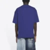 Pánské retro pletené tričko s krátkým rukávem Balenciaga FW21, tmavě modré 612966TKVD33967