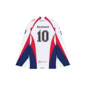 Pánské sportovní hokejové tričko Balenciaga SS21 s dlouhým rukávem, síťovina, bílé 657105TKV248090
