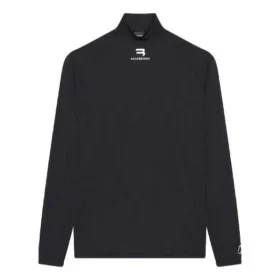 Pánské sportovní tričko s dlouhým rukávem Balenciaga FW21 Alphabet, černé, 661749444B81077