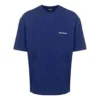 Pánský svetr Balenciaga FW21 s logem, kulatým výstřihem a krátkými rukávy, modrý 612966TIVG53967