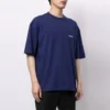 Pánský svetr Balenciaga FW21 s logem, kulatým výstřihem a krátkými rukávy, modrý 612966TIVG53967