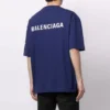 Pánský svetr Balenciaga FW21 s logem, kulatým výstřihem a krátkými rukávy, modrý 612966TIVG53967
