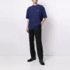 Pánský svetr Balenciaga FW21 s logem, kulatým výstřihem a krátkými rukávy, modrý 612966TIVG53967