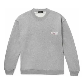 Pánský svetr Balenciaga s kulatým výstřihem a vzorem Micro Mark Alphabet, šedý, 556147TBV141300
