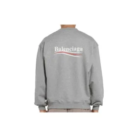 Pánský svetr Balenciaga s kulatým výstřihem a vzorem Micro Mark Alphabet, šedý, 556147TBV141300