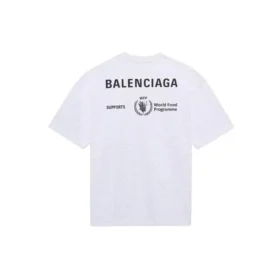 Pánský svetr Balenciaga x WFP 1. generace s kříženým potiskem loga, kulatým výstřihem a krátkými rukávy, šedý 612966THV841167