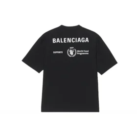 Pánský svetr Balenciaga x WFP 1. generace s potiskem loga, kulatým výstřihem a krátkými rukávy, černý 612966THV841000