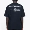 Pánský svetr Balenciaga x WFP 1. generace s potiskem loga, kulatým výstřihem a krátkými rukávy, černý 612966THV841000