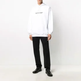 Pánský svetr s logem Balenciaga, oversize, bílý 570811TIV559040
