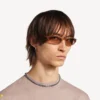 Pánský tenký náhrdelník typu gourmette s BB Icon v antickém stříbrném provedení