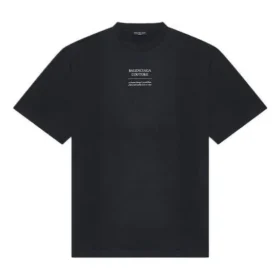 Pánské tričko Balenciaga FW21 Couture Alphabet s kulatým výstřihem a krátkými rukávy, černé 651795TJV901070