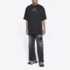 Pánské tričko Balenciaga FW21 Couture Alphabet s kulatým výstřihem a krátkými rukávy, černé 651795TJV901070