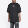 Pánské tričko Balenciaga FW21 Couture Alphabet s kulatým výstřihem a krátkými rukávy, černé 651795TJV901070