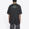 Pánské tričko Balenciaga FW21 Couture Alphabet s kulatým výstřihem a krátkými rukávy, černé 651795TJV901070