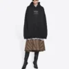 Pánské tričko Balenciaga FW21 s kapucí, volný střih, dlouhé rukávy, černé 651799TJV910107