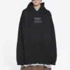 Pánské tričko Balenciaga FW21 s kapucí, volný střih, dlouhé rukávy, černé 651799TJV910107