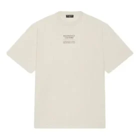 Pánské tričko Balenciaga FW21 s potiskem abecedy, krátký rukáv, béžové 651795TJV909054