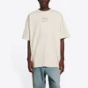 Pánské tričko Balenciaga FW21 s potiskem abecedy, krátký rukáv, béžové 651795TJV909054