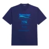Pánské tričko Balenciaga FW21 s potiskem abecedy, retro pletené, s krátkým rukávem, tmavě modré 651795TKVF83866