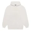 Pánské tričko Balenciaga FW21 s potiskem loga a písmen, s kapucí a dlouhými rukávy, krémově bílé 570811TIV552970