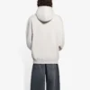 Pánské tričko Balenciaga FW21 s potiskem loga a písmen, s kapucí a dlouhými rukávy, krémově bílé 570811TIV552970