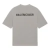 Pánské tričko Balenciaga FW21 s potiskem loga, retro, s krátkým rukávem, šedé 612966TIVG51167