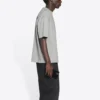 Pánské tričko Balenciaga FW21 s potiskem loga, retro, s krátkým rukávem, šedé 612966TIVG51167