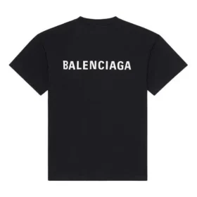 Pánské tričko Balenciaga FW21 s potiskem loga, retro, s krátkým rukávem, černé 612966TIVG51070