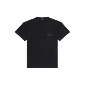 Pánské tričko Balenciaga FW21 s potiskem loga, retro, s krátkým rukávem, černé 612966TIVG51070