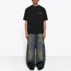 Pánské tričko Balenciaga FW21 s potiskem loga, retro, s krátkým rukávem, černé 612966TIVG51070
