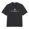Pánské tričko Balenciaga Retro Knit BB Paris s potiskem, verze s krátkým rukávem, černé 594579TGV601000