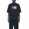 Pánské tričko Balenciaga Retro Uniform s volným střihem a krátkým rukávem, černé 620969TIV791000
