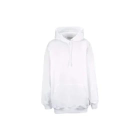 Pánské tričko Balenciaga s kapucí a potiskem Back Alphabet, s dlouhými rukávy, bílé 556113TAV379000