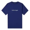 Pánské tričko Balenciaga s logem Alphabet, krátký rukáv, modré 612966TIV541195