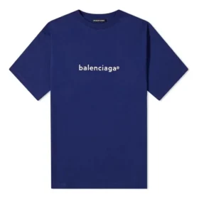 Pánské tričko Balenciaga s logem Alphabet, krátký rukáv, modré 612966TIV541195