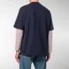 Pánské tričko Balenciaga s logem, kulatým výstřihem a krátkými rukávy, tmavě modré 535622TAV044128