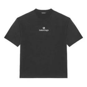 Pánské tričko Balenciaga s potiskem abecedy, krátký rukáv, černé 612966TJVD91034
