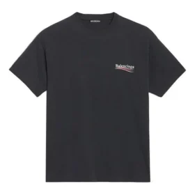 Pánské tričko Balenciaga s potiskem abecedy, krátký rukáv, černé 641675TIV521070