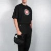 Pánské tričko Balenciaga s potiskem BLogo, krátký rukáv, černé 612966TJVD61000
