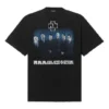 Pánské tričko Balenciaga s potiskem kapely Rammstein z Německa, krátký rukáv, černé 651795TLV511000