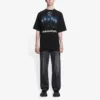 Pánské tričko Balenciaga s potiskem kapely Rammstein z Německa, krátký rukáv, černé 651795TLV511000