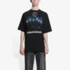 Pánské tričko Balenciaga s potiskem kapely Rammstein z Německa, krátký rukáv, černé 651795TLV511000