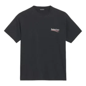 Pánské tričko Balenciaga s potiskem, krátký rukáv, černé 570803TAV441000