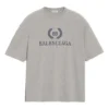 Pánské tričko Balenciaga s potiskem loga BB, krátký rukáv, šedé 544271TCV251300