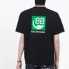 Pánské tričko Balenciaga s potiskem loga, krátký rukáv, černé 594579THV631000