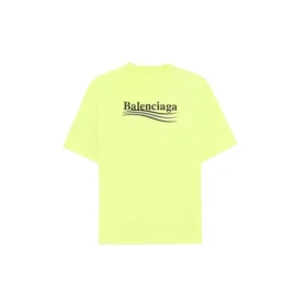 Pánské tričko Balenciaga s potiskem loga, krátký rukáv, žluté 641675TJVF77110