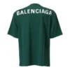 Pánské tričko Balenciaga s potiskem loga, krátký rukáv, zelené 570805THV803230
